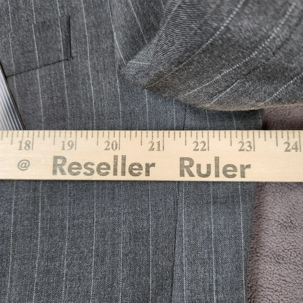 Izod Blazer Mens 44 Long Charcoal Gray Pinstripe 100%‎ Wool Woolmark Suit Jacket